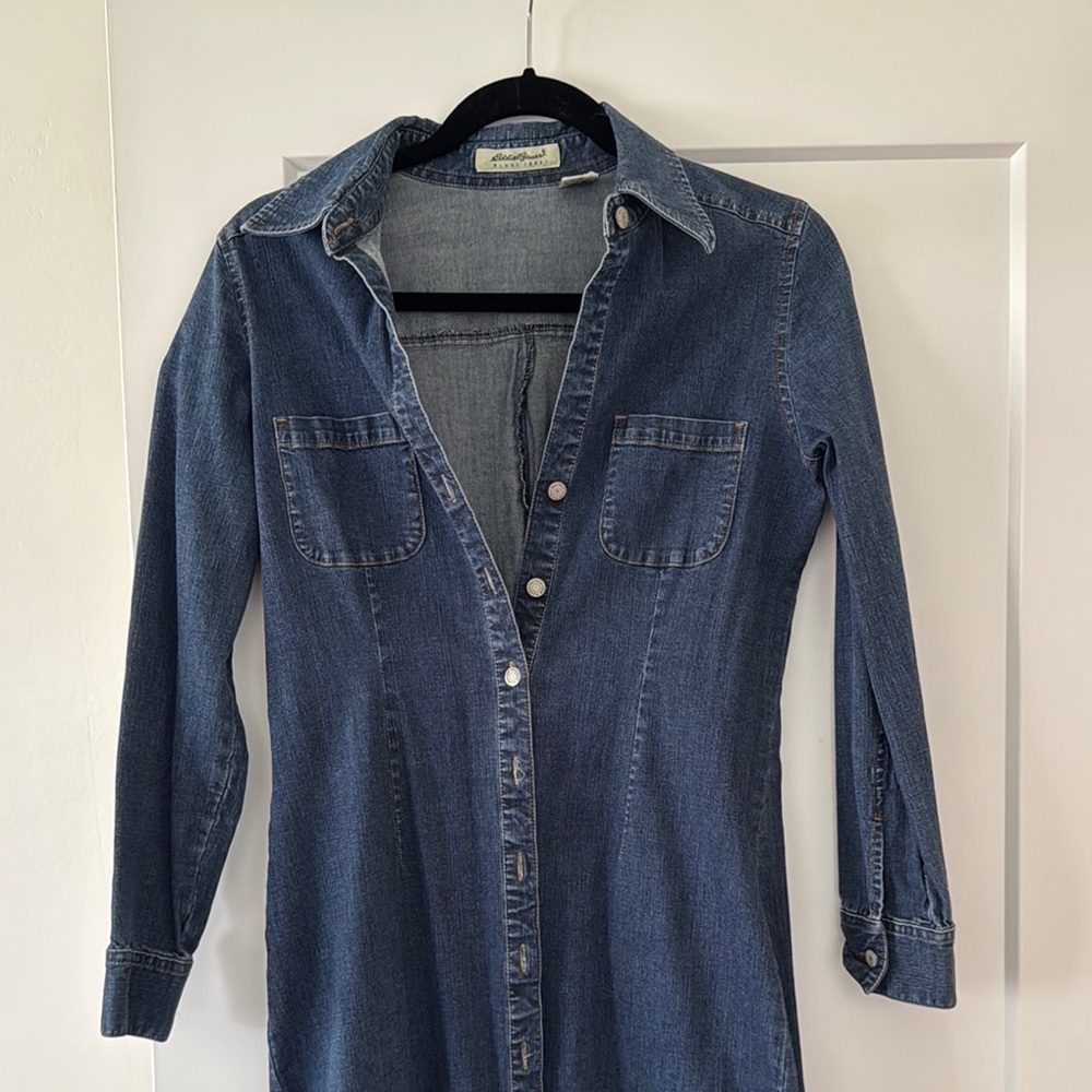 Eddie Bauer Blue Denim Maxi Dress